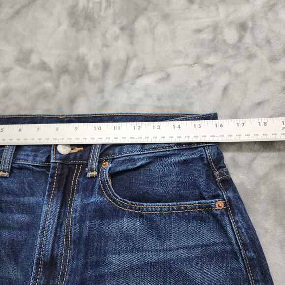 Old Navy Jeans Womens 12 Blue Dark Wash Extra High-Rise Balloon Distressed Ankle - Picture 8 of 12